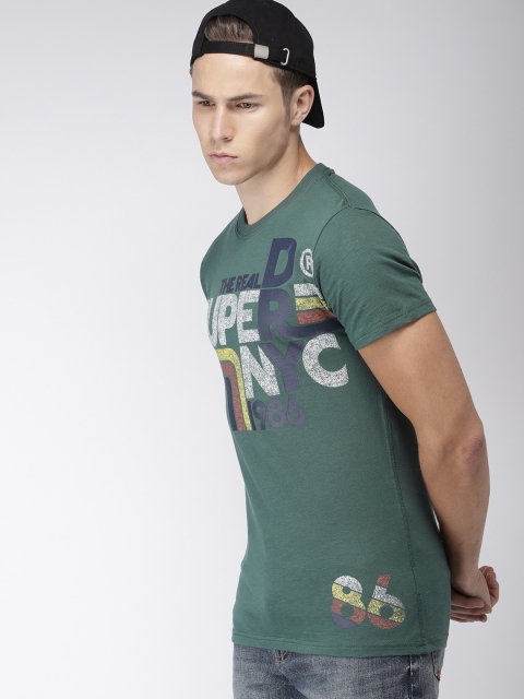 

Superdry Men Green Printed Round Neck T-shirt