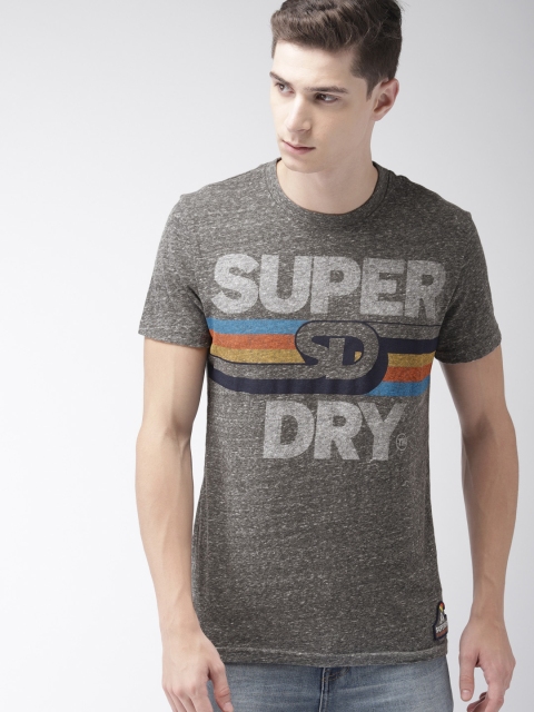 

Superdry Men Grey Printed Round Neck T-shirt