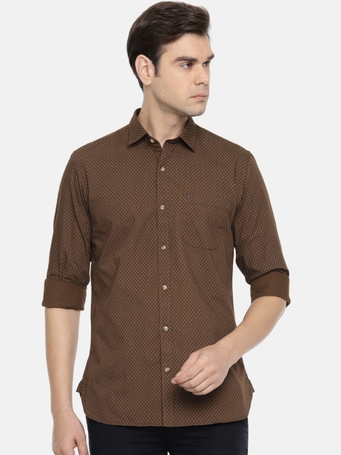 

Peter England Casuals Men Brown Slim Fit Printed Casual Shirt