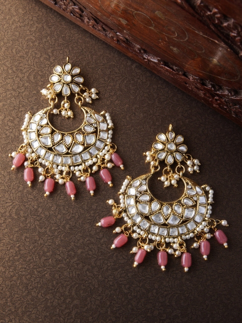 

Rubans Gold-Toned & Pink Classic Chandbalis