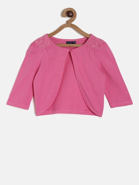 

Juniors by Lifestyle Girls Pink Solid Open Front Shrug