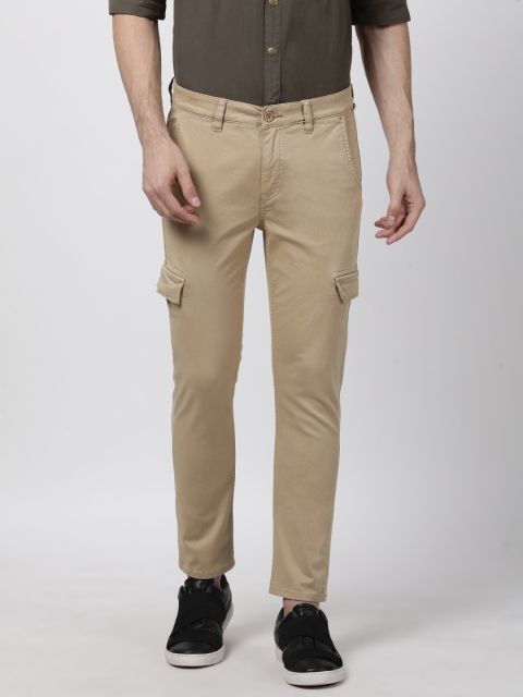 

Blue Saint Men Khaki Slim Fit Solid Cargos