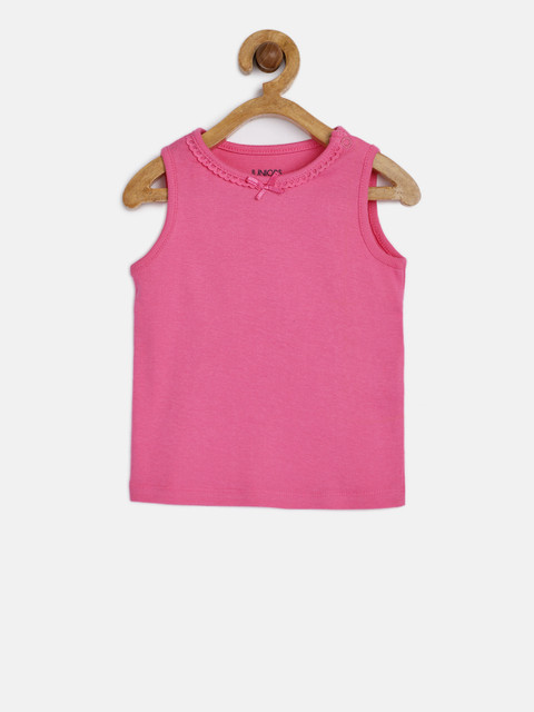

Juniors by Lifestyle Girls Pink Solid Tank Top