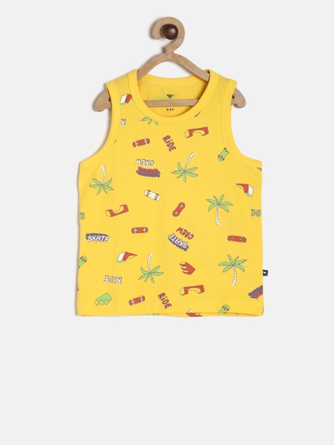 

Fame Forever by Lifestyle Boys Yellow Printed Round Neck T-shirt