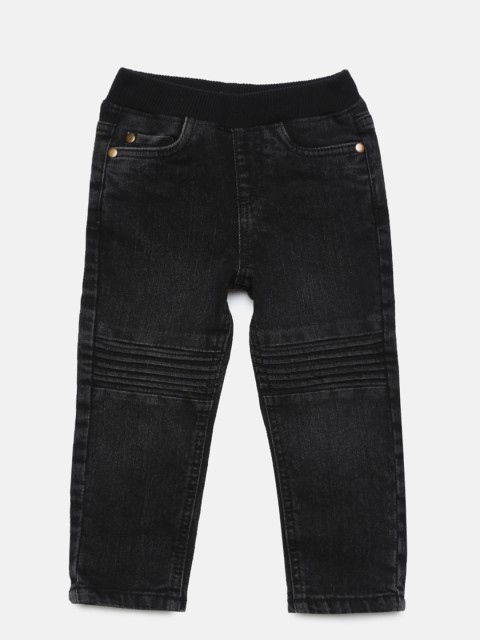 

Juniors by Lifestyle Boys Black Slim Fit Mid-Rise Clean Look Jeans