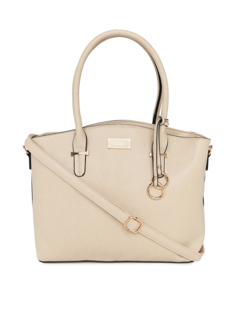 

CERIZ Beige Solid Handheld Bag