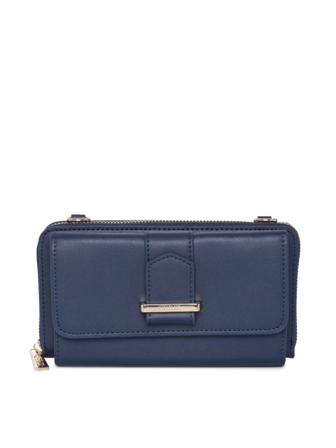 

CERIZ Women Navy Blue Solid Zip Around Wallet