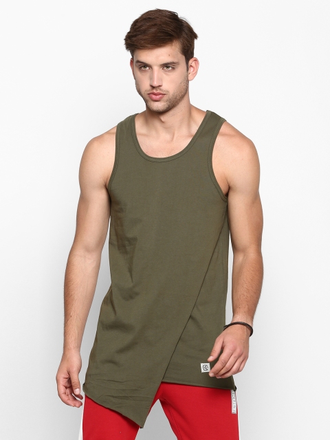 

SKULT by Shahid Kapoor Men Olive Green Solid Innerwear Vest SKS19AMCWVS8VD1048