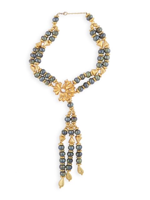 

shaze Gold-Toned Brass Antique Necklace