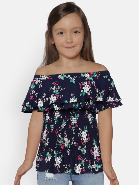 

Tiny Girl Girls Navy Blue Printed Top