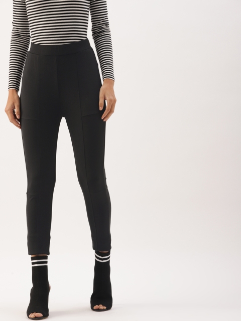 

DressBerry Women Black Solid Treggings