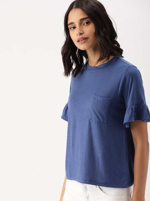 

DressBerry Women Blue Solid Top