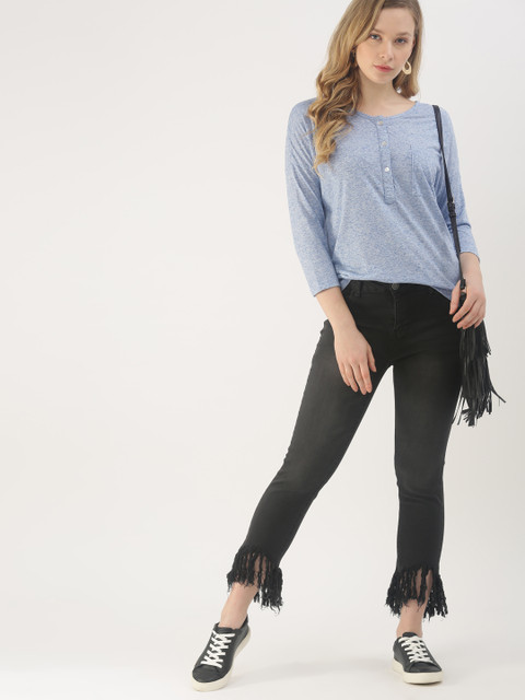 

DressBerry Women Blue Solid Top