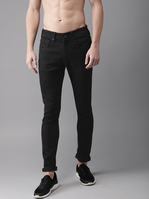 

HERE&NOW Men Black Skinny Fit Mid-Rise Clean Look Stretchable Jeans