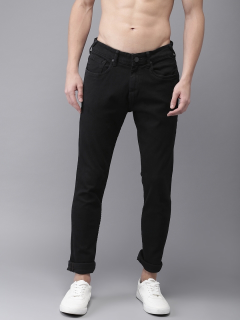 

HERE&NOW Men Black Slim Fit Mid-Rise Clean Look Stretchable Jeans