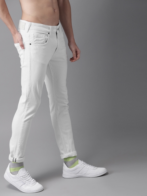 

HERE&NOW Men White Skinny Fit Mid-Rise Clean Look Stretchable Jeans