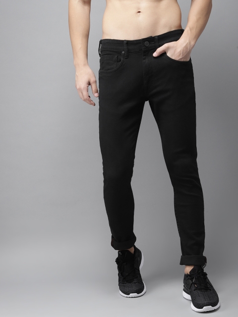 

HERE&NOW Men Black Skinny Fit Mid-Rise Clean Look Stretchable Jeans