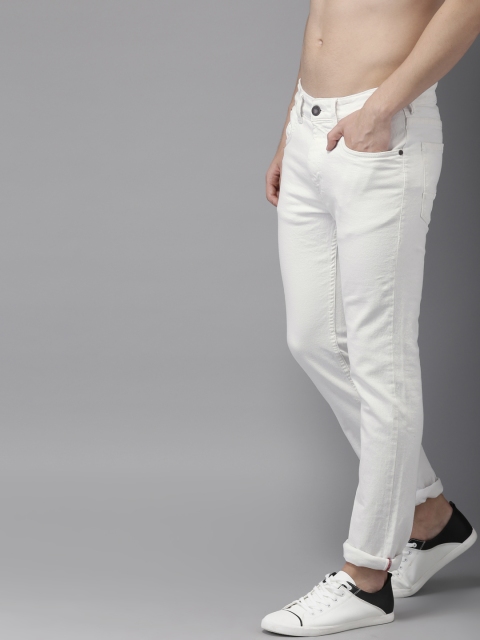 

HERE&NOW Men White Slim Fit Low-Rise Clean Look Stretchable Jeans
