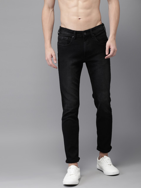 

HERE&NOW Men Black Slim Fit Low-Rise Clean Look Stretchable Jeans