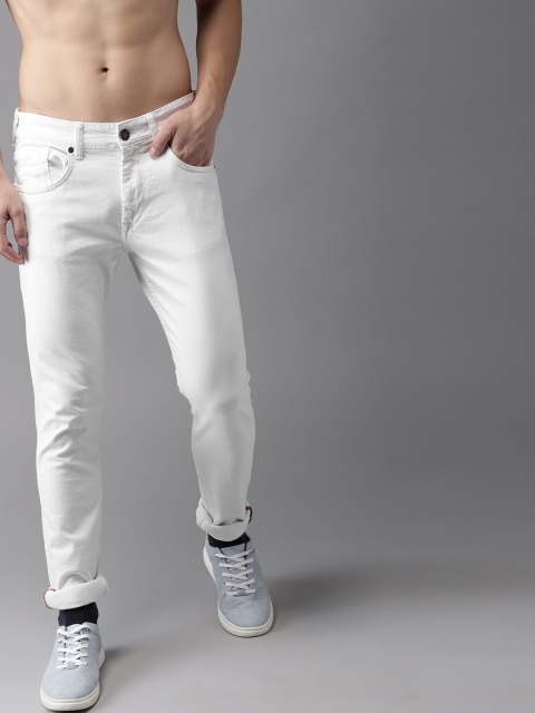 

HERE&NOW Men White Skinny Fit Mid-Rise Clean Look Stretchable Jeans