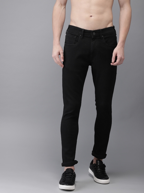 

HERE&NOW Men Black Skinny Fit Mid-Rise Clean Look Stretchable Jeans