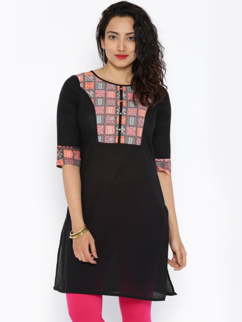 

Aurelia Black Printed Kurta