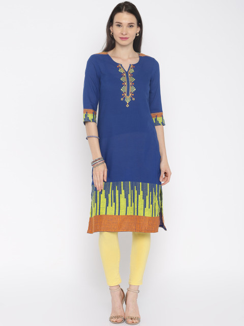 

Aurelia Blue Kurta with Woven Design