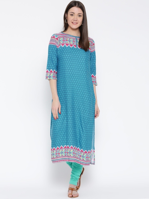 

Aurelia Blue Printed Kurta