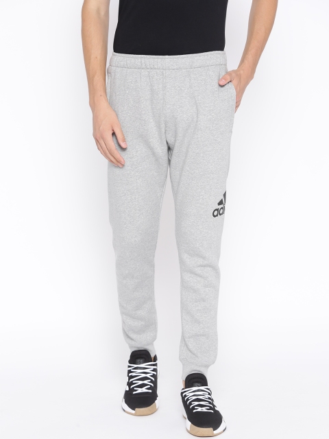 

ADIDAS Men Grey Melange Logo Fleece Solid Joggers