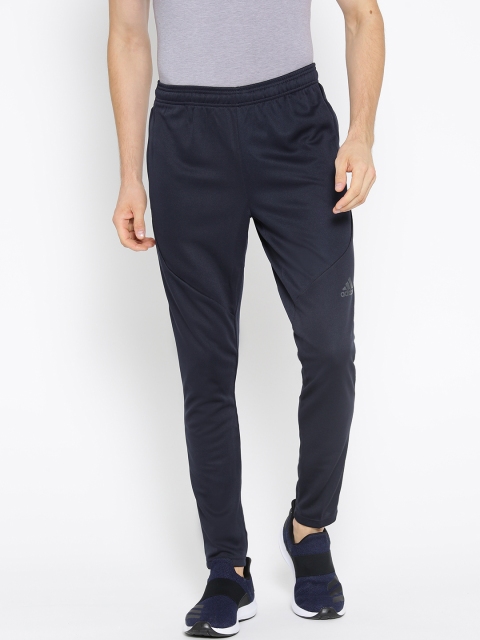 

ADIDAS Men Solid Navy Workout Climalite Training Track Pants, Navy blue