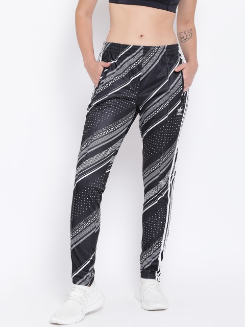 

ADIDAS Originals Women Black & White Printed SST TP Track Pants