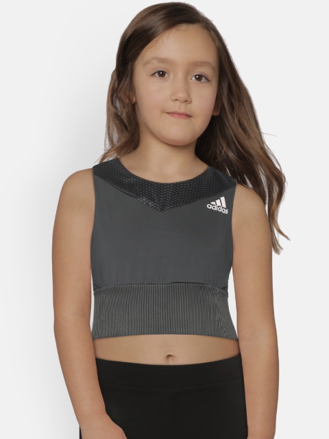 

ADIDAS Girls Grey YG Training Bra Top