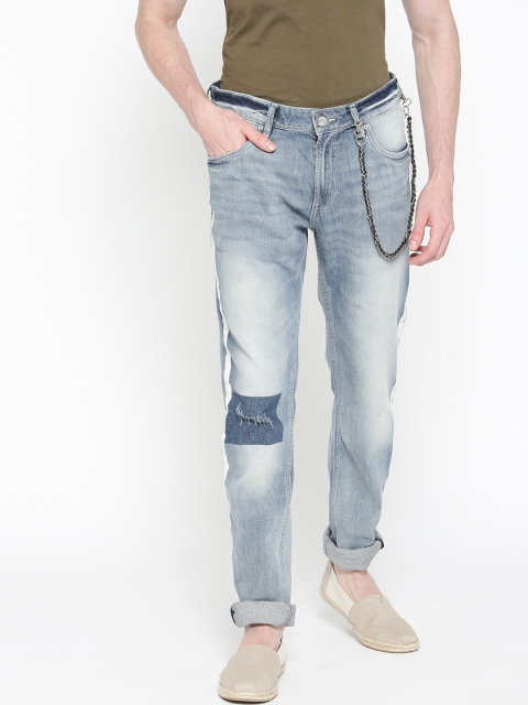 

Jack & Jones Men Blue Skinny Fit Mid-Rise Mildly Distressed Stretchable Jeans