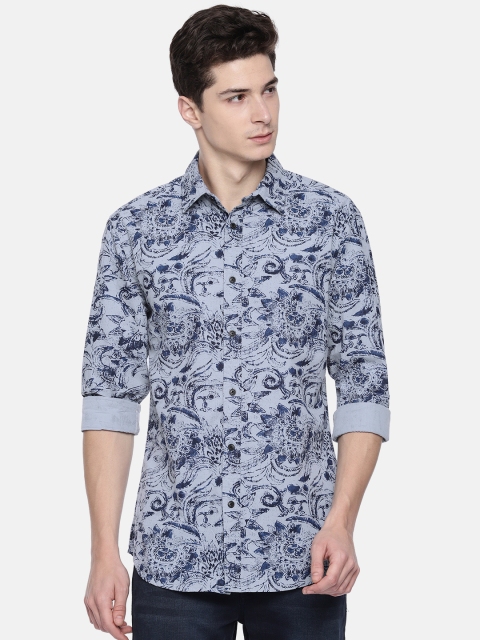 

Jack & Jones Men Blue Slim Fit Printed Casual Shirt
