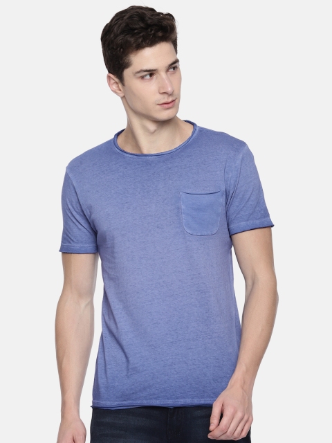 

Jack & Jones Men Blue Dyed Round Neck T-shirt