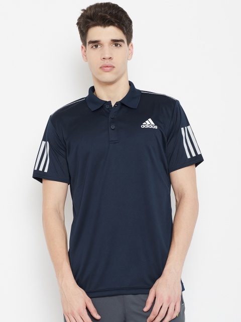 

ADIDAS Men Navy Solid Club 3-Stripes Tennis T-shirt, Navy blue