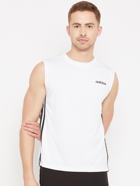 

ADIDAS Men White Solid D2M T-shirt