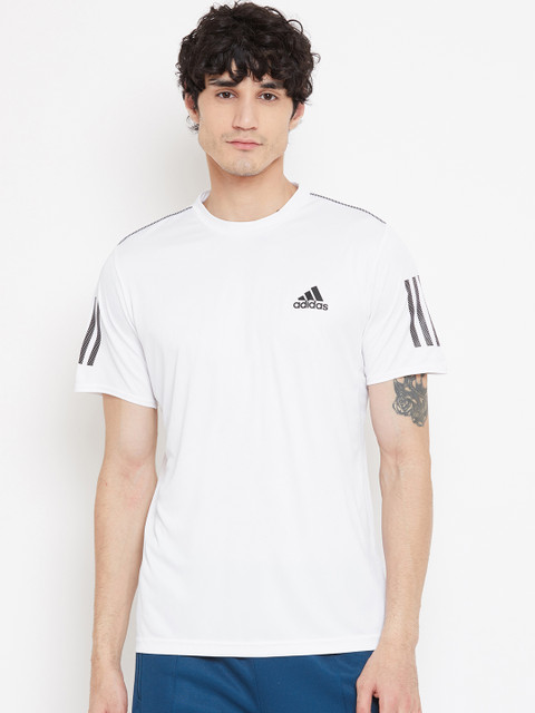 

ADIDAS Men White Club 3-Stripes Solid Tennis T-shirt