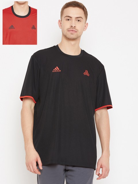 

ADIDAS Men Black & Red Solid Tan Reversible T-Shirt