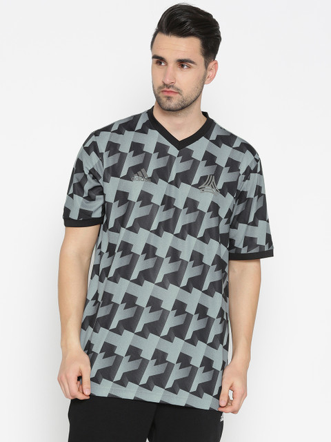 

ADIDAS Men Black & Grey Tan AOP Football Jersey