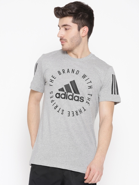 

ADIDAS Men Grey Melange SID Printed Round Neck T-shirt