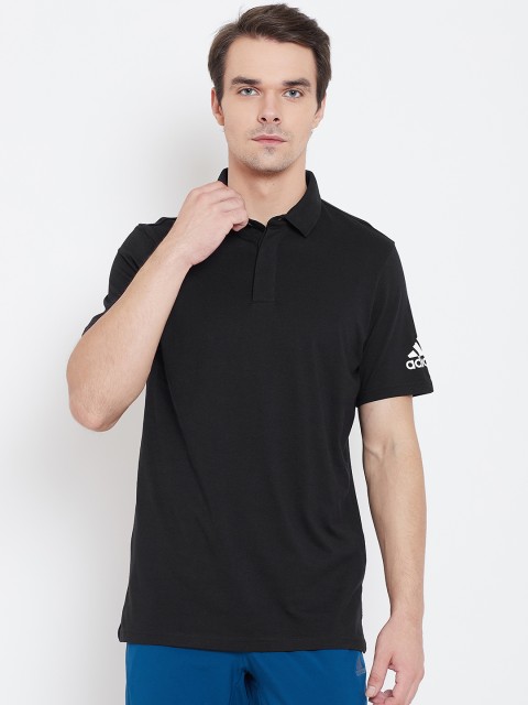 

ADIDAS Men Black Solid Must Have Plain Polo T-Shirt