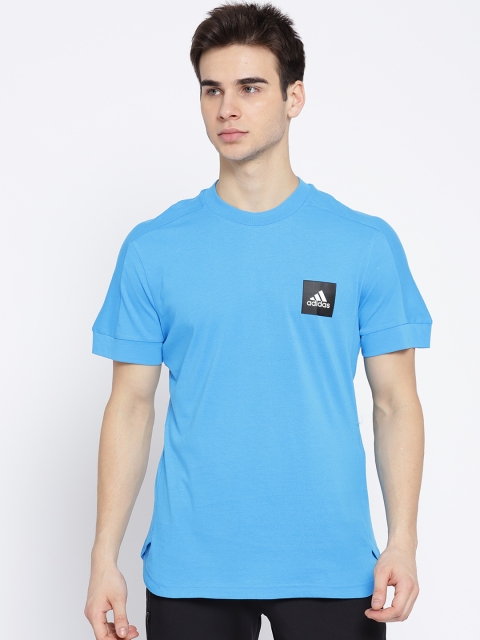 

ADIDAS Men Blue ID FAT3S Solid Round Neck T-shirt