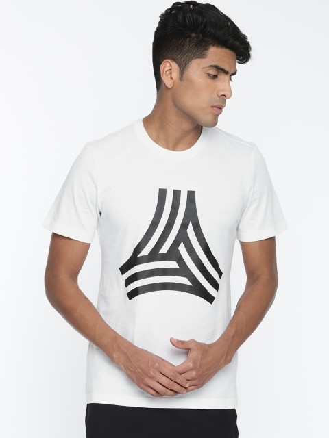 

ADIDAS Men White & Black Printed TAN GR Football T-shirt