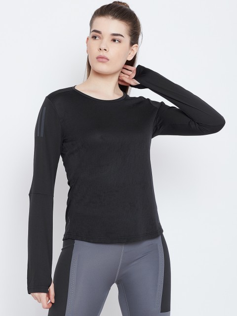 

ADIDAS Women Black Solid OWN THE RUN LS Round Neck T-shirt