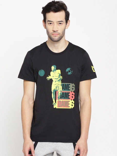 

ADIDAS Men Black Solid Dame 5 Basketball Round Neck T-shirt