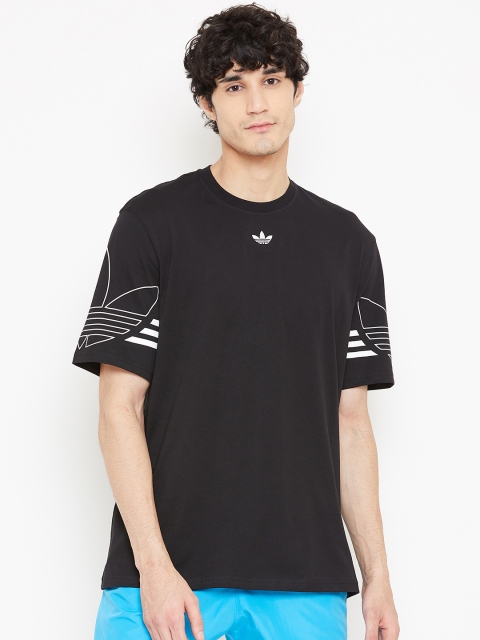 

ADIDAS Originals Men Black Solid Outline T-shirt
