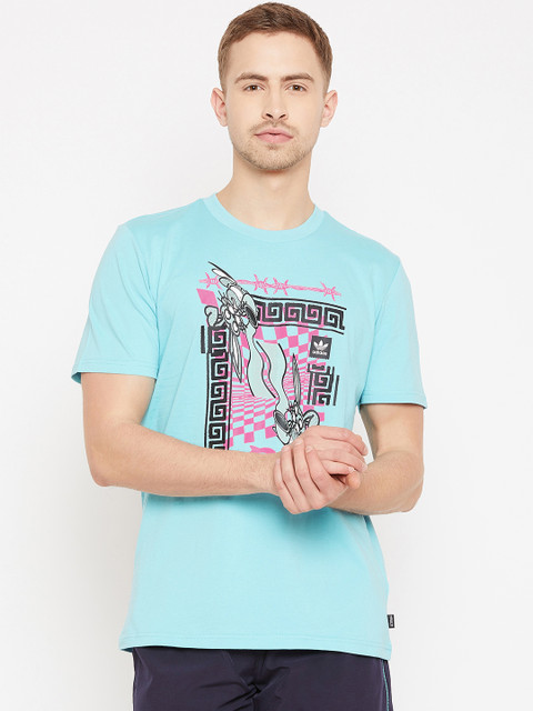 

ADIDAS Men Blue Printed MAEGLEY Skateboarding T-shirt