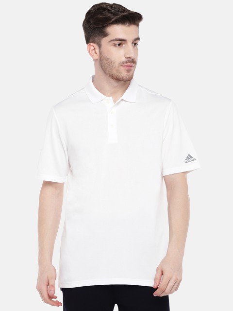 

ADIDAS Men White Solid SMU Polo T-Shirt