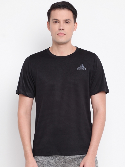 

ADIDAS Men Black Freelift 360 Jacquard Graphic Printed T-shirt